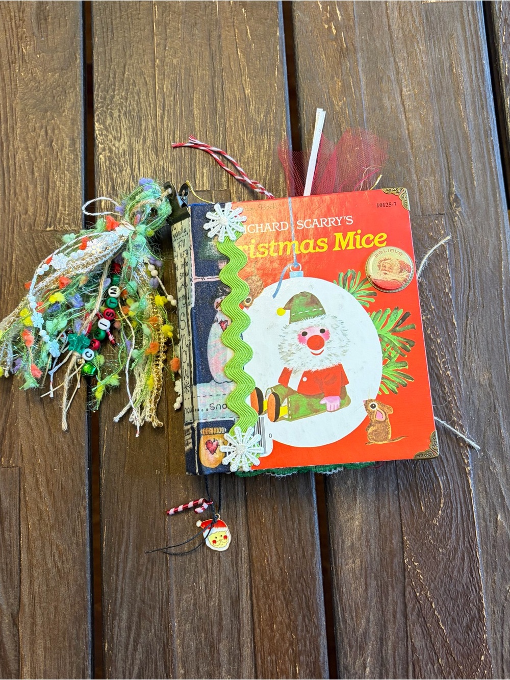 Little Golden Book Richard Scarry’s Christmas Mice Junk Journal Decorated